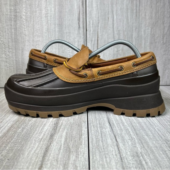 NEW Polo Ralph Lauren Country Logan Lug Sole Leather Duck Boot Shoe Mens Size 9 - Picture 3 of 11